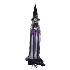 Boneco Bruxa Vanda Decoração Halloween Com Som E Luz