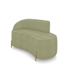 Sofá 2 Lugares Orgânico 140cm Pé Dourado Morgan Bouclê Pistache D03 - 