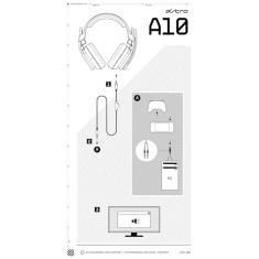 Fone de ouvido para jogos Astro A10 Gen 2 com fio - Fones de ouvido para jogos Over-Ear com microfone flip-to-mute, drivers de 32 mm, Playstation 5, Playstation 4, Nintendo Switch, PC, Mac - Preto -