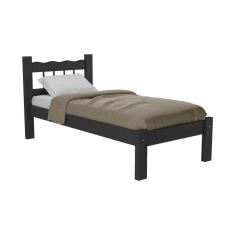 Cama Solteiro Madeira Maciça Com Colchão Incluso Madri Multimóveis Vcr4161 Preto Preto