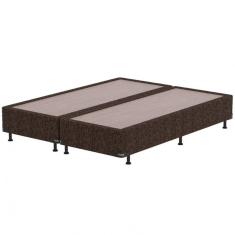 Base Box King Size Probel Century Com Revestimento Em Tecido Poliéster 38x193x203cm Marrom