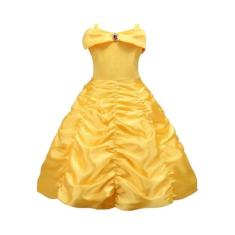 Vestido Infantil Bela e a Fera - Fantasia de Princesa para Festa de An