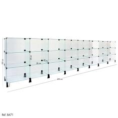 Balcão de Atendimento Modulado em Vidro - 4,00 x 1,00 X 0,40
