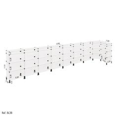 Balcão de Atendimento L Modulado em Vidro 4,00 x 1,10 x 1,00