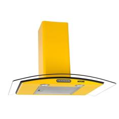 Coifa de Parede 75cm Vidro Curvo Slim Fogatti Amarelo