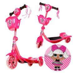 Patinete p Crianças da LOL Surprise 3 Rodas c Led Brinquedo - Zein