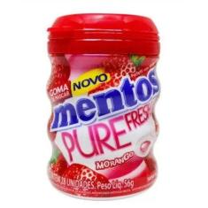 Chiclete Mentos Pote Purefresh Morango 56g