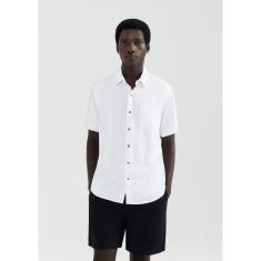 Camisa Básica Hering Manga Curta Slim Em Linho Masculina-Masculino
