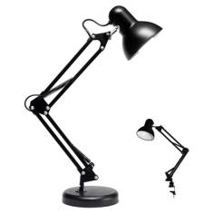 Luminaria Mesa Articulada garra Escritorio regulavel 2 em 1 Leitura Ba