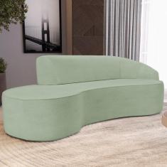 Sofá 5 Lugares Curvo Sala de Estar Living Firenze Direito D02 Linho Ve
