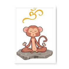 Arte Maníacos Quadro Decorativo Meditacaco - 23x16,25cm (Moldura em laca branca)