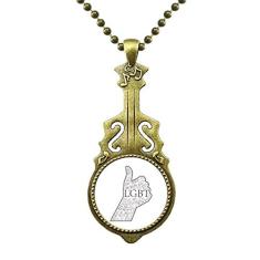 DIYthinker LGBT Colar moderno com bandeira de arco-íris e ótimo presente Art Deco, joias antigas com pingente de música