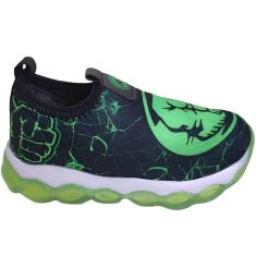 Tênis Luz Infantil Menino Casual Com Led Calce Fácil Mini Pé Mp-2202