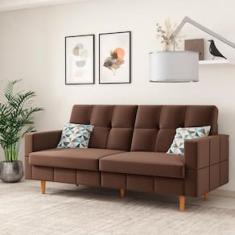 Sofá 2 Lugares Móveis Estrela Mojave com 180 cm de Largura e Revestido em Linho