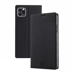 LXURY Capa de couro para iPhone 15 Pro Max/15 Pro/15 Plus/15, capa carteira flip proteção para câmera com compartimento para cartão, suporte, fecho magnético, preto, 15 Pro Max