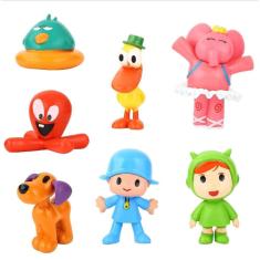 Kit 7 Bonecos Pocoyo E Turma Miniatura Pvc