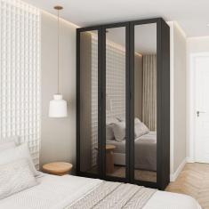 Guarda Roupa Modulado 3 Portas Reflecta Hera CabeCasa MadeiraMadeira Preto