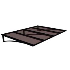 Toldo Fixo Em Policarbonato Alveolar Bronze - 2,00m X 1,50m - Estrutura Preta
