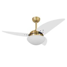 Ventilador De Teto Volare Dourado Vd42 3 Pás Branco 127v
