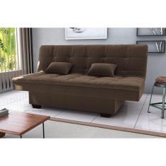 Sofá Cama Esmeralda Veludo Marrom E426 - Matrix