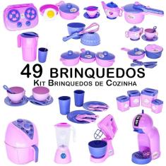 Kit cozinha infantil completa eletro panela pote 49 peças