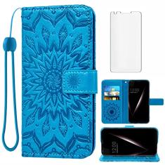 Capa de telefone para LG V35 ThinQ V30 Plus carteira com protetor de tela de vidro temperado e capa flip de couro, suporte para cartão, acessórios para celular LGV30 LGV35 LG30 LG35 V 30 35 V30+ V30s