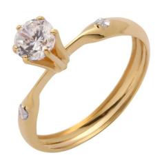 Anel de Ouro 18k Solitário com Pedra Zircônia 5mm - Meu Anel, 27