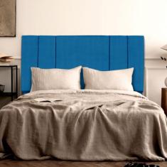Cabeceira EMILY para Cama Box Casal 140 cm - Móveis ME, AZUL TURQUESA