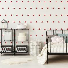 Adesivo de Parede Triângulos Vermelhos 121un - Quartinhos