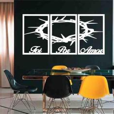 Quadro Decorativo Foi Por Amor 3mm Vazado - Mdf - Decoarts, Branco