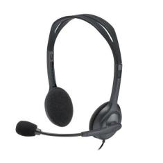 Headset com fio 3.5mm p2 logitech h111 cinza