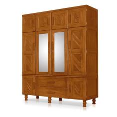 Guarda Roupa Vintage Casal Com Espelho Imbuia Chicago 104 - Cor: Marrom