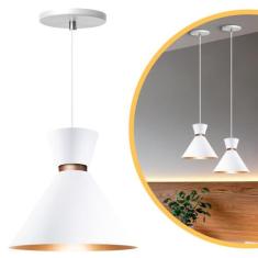 Pendente Lustre Luminária Berlin 23cm Branco - Iluminar Ambiente