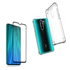 Capinha Antichoque e Película Vidro 3d/9d Compatível Xiaomi Redmi Note 8 Pro Tela 6.53 Polegadas