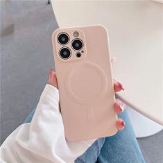 Capa magnética de carregamento sem fio para iPhone 13 12 11 Pro Max XS Max XR X 7 8 Plus Capa de silicone líquido para proteção de câmera, T6, para iPhone 12Mini