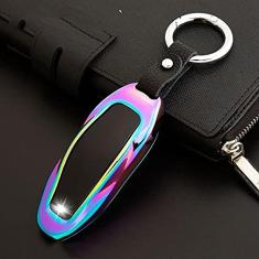 TPHJRM Capa de chave do carro em liga de zinco, capa da chave, adequado para Tesla Model S Modelo 3 Modelo X Acessórios de ajuste do protetor de chave