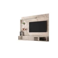 Painel Suspenso Com Bancada Para Tv Até 50`` com Led 2 Portas Frizz Select Calacata Off White - Madetec