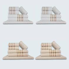 Jogo De Toalhas 24 Pçs Coleção Dubai 100% Algodão Br+bg