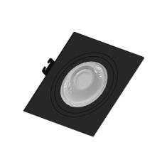 SPOT EMBUTIR DICROICA/MR11 QUADRADO TERMOPLASTICO FACE PLANA PRETO SAVE ENERGY