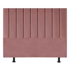 Cabeceira Estofada Cama Box King 195 Cm Marina Veludo rosê