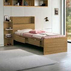 Cama Isa Solteiro Freijó com Colchão Cambel - VJ Móveis