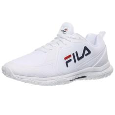 Fila Tênis masculino Volley Burst, Branco/Fila Red/Fila Navy, 41