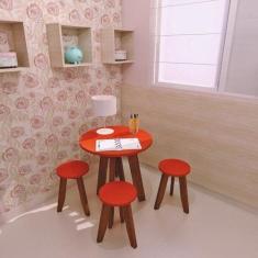 Conjunto Mesa e 4 Banquetas Colorido Suze - MaderSilva