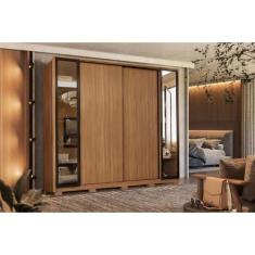 Guarda Roupa 4 Portas de Correr e 4 Gavetas c/ 2 Vidros Reflecta e Pés