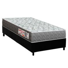 Conjunto Box Solteiro: Colchão Espuma Orthoflex D23 ComfortPedic + Base crc Suede Black (78x188)