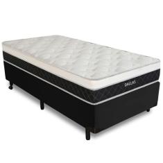 Cama Box Solteirão + Colchão Molas Ensacadas Dallas D33 96x203x58cm Vá