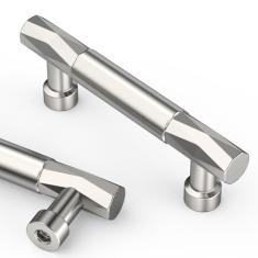 Asidrama Pacote com 10 puxadores de armário de cozinha de níquel acetinado escovado de 76 mm, puxadores de armário de cozinha para puxadores de gaveta de armário