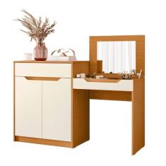 Escrivaninha Penteadeira Trend com 2 Portas e 1 Gaveta Cinamomo/off White