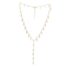 Colar Armazem Rr Bijoux Gravatinha Pingentes Cruz Dourado