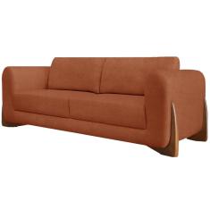 Sofa Jolie 3 Lugares 200cm Pes Boomerang Linho Boucle 3303 Ezz